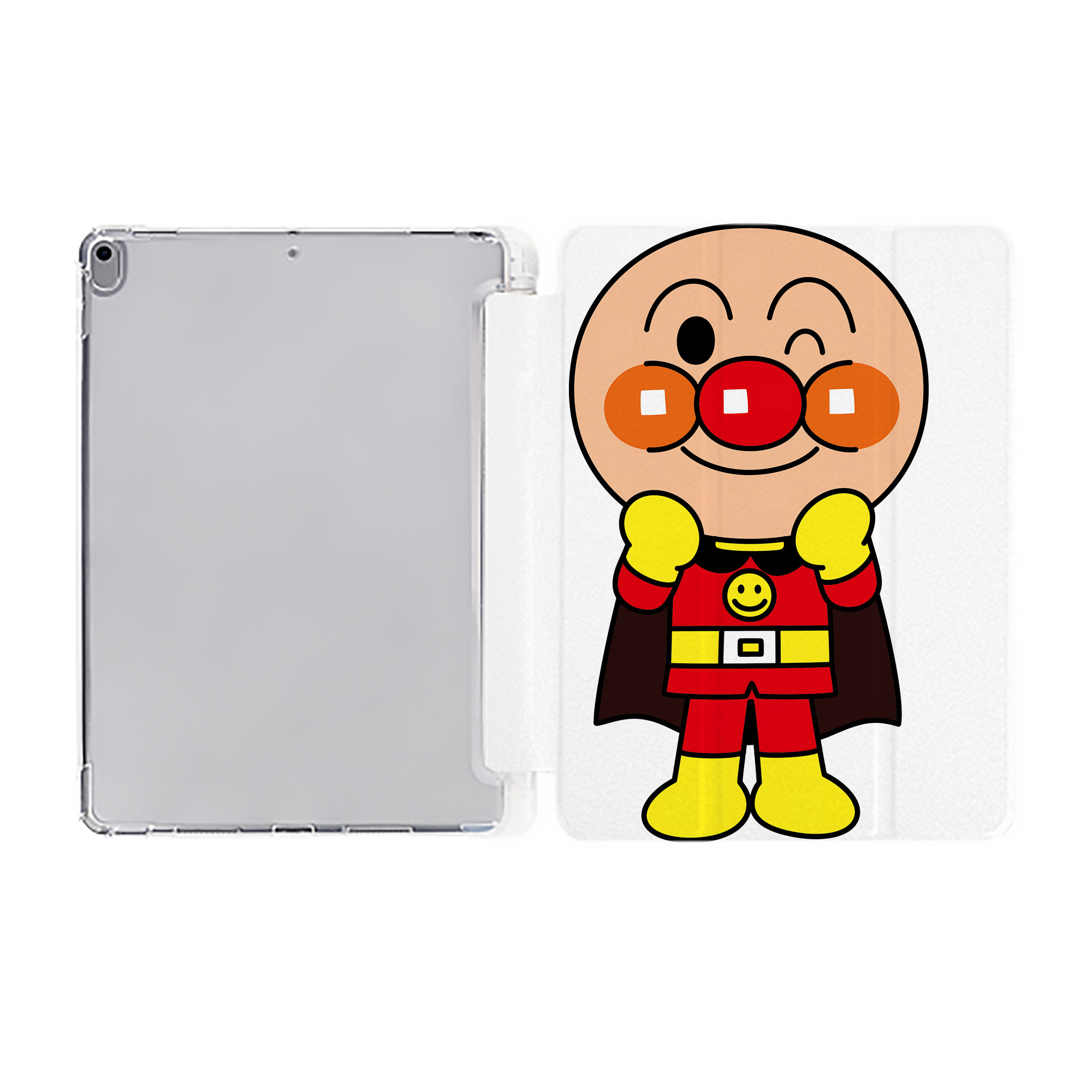 （画像用） アンパンマン Anpanman IPad ケース ペン収納付き 三つ折りスタンド PUレザー×シリコン 対応機種9.5/10.5/10.9インチ